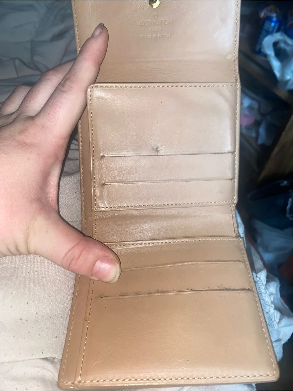 Louis Vuitton Patent Monogram Wallet in Mustard Brown comes w COA